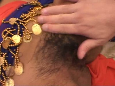 Indian slut Tina getting her hairy pussy fingerfucked